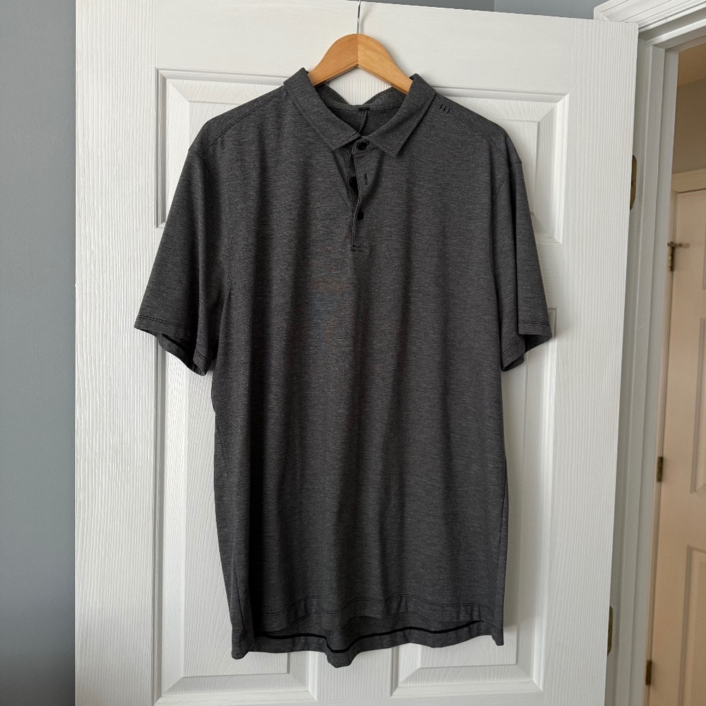 Lululemon - Evolution Short-Sleeve Polo Shirt XXL - Grey/Heathered Black